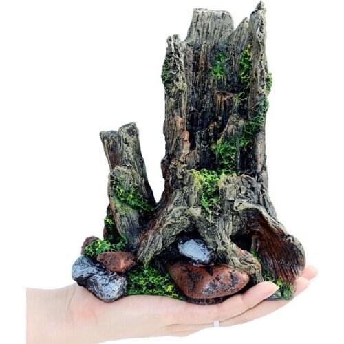 Creative landscape simulation sunken tree trunk root fish tank grass tank decoration escape house reptile climbing pet box lands