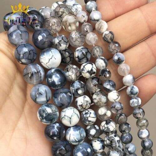 Natural Stone White Fire Agates Round Loose Beads For DIY Necklace Bracelet Jewelry Making Accessories 15'Strand/Inch 6/8/10mm