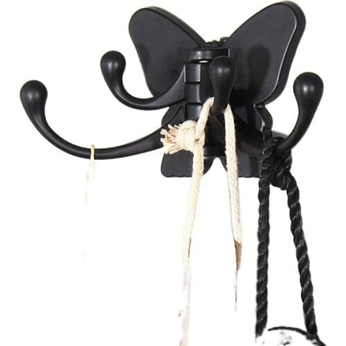 Robe Hooks Butterfly Hooks Nail Wall Mounted Foldable Clothes Rack Cloth Hook Wall Hook For Bathroom Accessory Key Hanger Useful