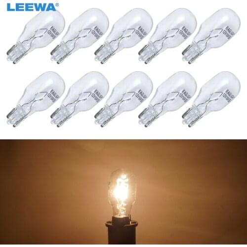 LEEWA 200pcs Warm White Car T15 Wedge 12V 16W Halogen Bulb External Halogen Lamp Replacement Dashboard Bulb Light #CA1310