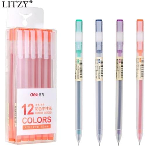LITZY 7pcs Colors Gel Pen School Writing Tool Simple Full Needle Tube Neutral Pen Office Doctors Gel Pens Set Stationery Supply