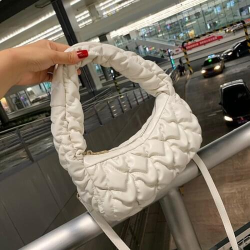 Cute Space Cotton Clouds Shoulder Bag Ladies Armpit Bag Mini Zipper Underarm Handbag Women Fashion Small Hobo Shoulder Hand Bags