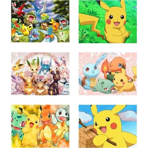 Cartoon Pokemon Pikachu/Jenny Turtle Poster Canvas Painting Mural Wall Pictures Living Room Kids Bedroom Home Decoration