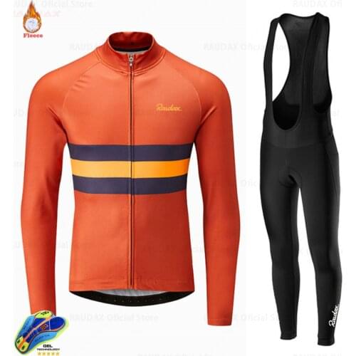 Mens Winter Cycling Jersey 2021 Team Fleece Cycling Clothing MTB Cycling Bib Pants Set Ropa Ciclismo Winter Riding Wear
