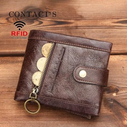 Wallet Man RFID Anti-theft Brushed Leather Trendy Mens Wallet Multifunctional Mens Wallet Card Holder