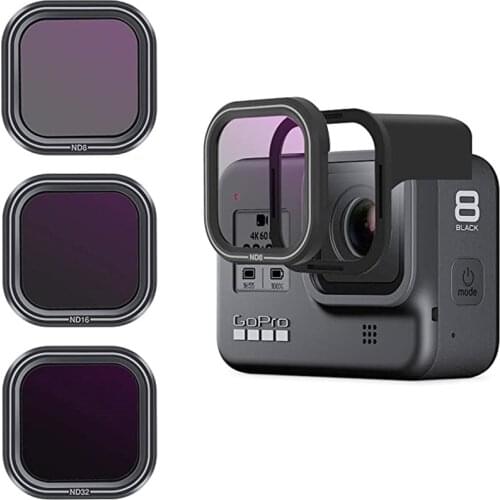 TELESIN ND8 ND16 ND32 Magnetic Filter Set Lens Protector ND Filter for GoPro Hero 8 Black Action Camera Lens Accessoreis