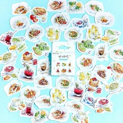 46PCS/box New Cute Its So Delicious Diary Paper Lable Sealing Stickers Crafts Scrapbooking Decorative Lifelog DIY Stationery