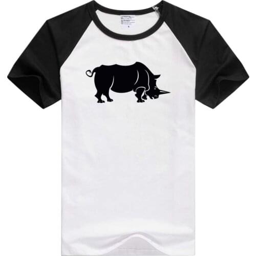Rhino Rhinoceros Wild Animal short sleeve casual Men Women T-shirt Comfortable Tshirt Cool Print Tops Fashion Tees GA870
