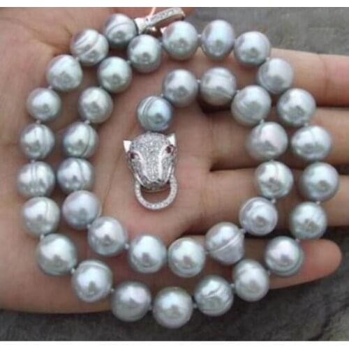 NEW HUGE AAA+ 10-12MM South Sea White Baroque Pearl Necklace 18 inch