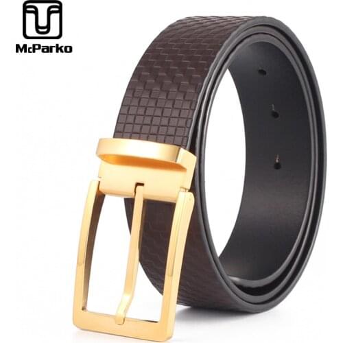 Genuine Leather Mens Belts Luxury Cowhide Fashion checkered Belt Men Plaid Strap Luxury Brand Dress Suit Pants belts For Male