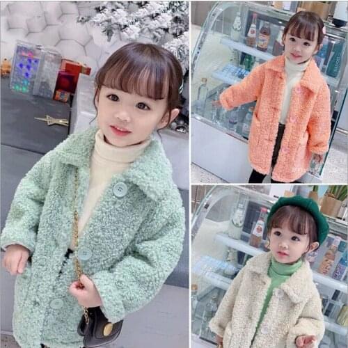 Plush faux fur coat girls autumn and winter baby 2020 new Korean version loose fur coat Western style thickening