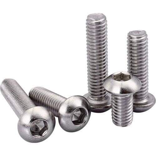 50Pcs M2 M2.5 304 stainless steel semi-circular head/hexagonal screw in disc head/cup screw/mushroom head bolt