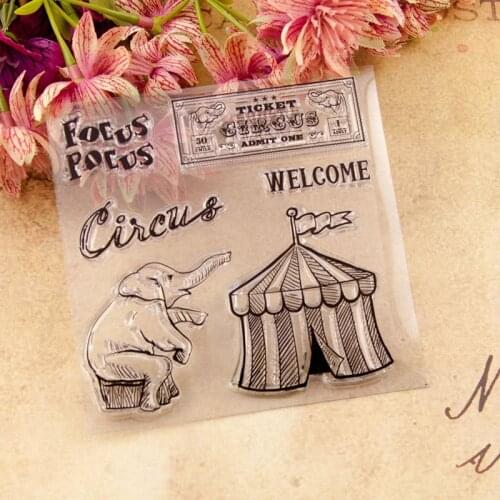 Elephant Clear Stamp Transparent Silicone Stamp Seal Sheet for Scrapbooking Photo Album Decoration T3016