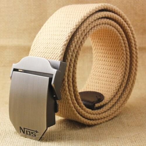 Men&Women Military Canvas belt luxury Metal buckle jeans belt White Army tactical belts for women waistband strap male Vintage