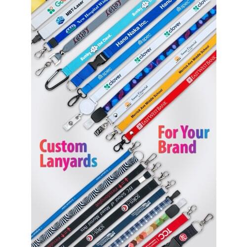 Custom Printed Lanyard For Keys Full Color Design Badge Holder & Staff Cards
