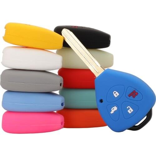Jingyuqin New 4 Buttons Remote Silicone Car Key Case Shell Cover For TOYOTA Corolla Camry Holder Styling