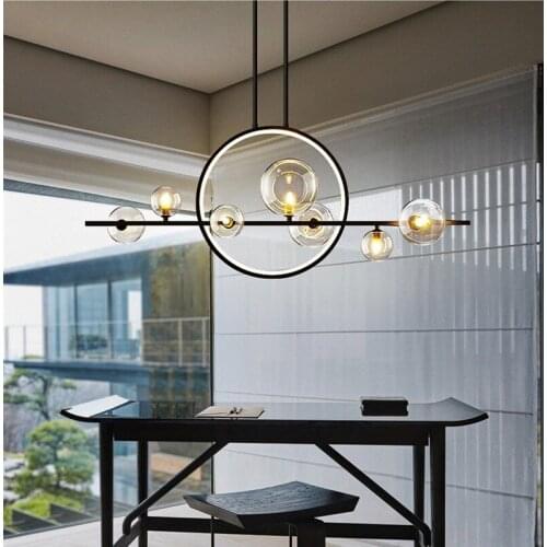 Nordic modern chandelier Kitchen Island light Living Room Restaurant bar ball glass lamp Decorative minimalist LEDart chandelier