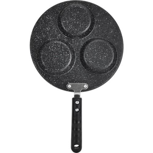 3 Round Holes Non Stick Coating Eggs Frying Pan Home Kitchen Cookware Breakfast Cooking Tool For Home Kitchen Restaurant Hotel