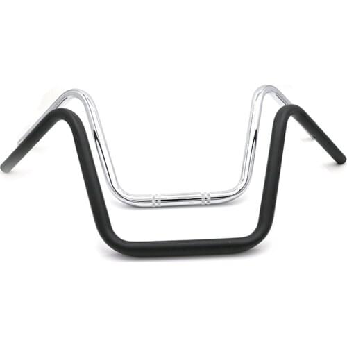 22mm 7/8" Motorcycle High Rider Steel Handlebars Bars Chrome/Black For Honda Kawasaki Suzuki forHarley Chopper Bobber Cafe Racer