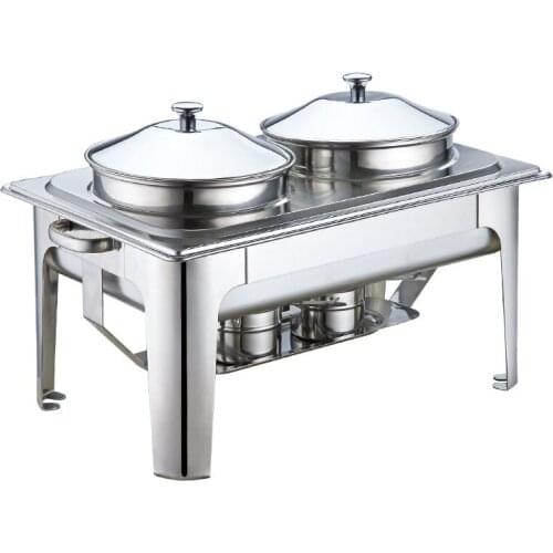 4L*2 Stainless steel buffet insulation soup stove hotel breakfast steaming stove dessert furnace Electric heating soup