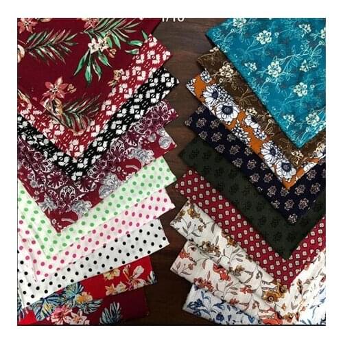 Rayon fabric dark floral printed fabric dress fabricLFCK080073