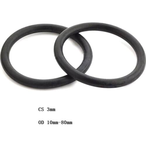 Nitrile O-Ring NBR Rubber Seal Washer Black O Ring OD 10mm - 80mm CS 3mm