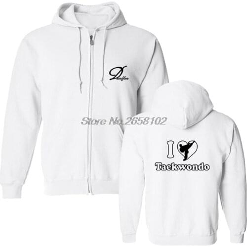Spring autumn Men Cotton Hoodiess I Love Taekwondo sweatshirt Funny Hip Hop coats Tops Harajuku Streetwear Fitness
