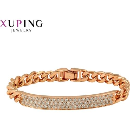 Xuping Fashion Jewelry Charm Style Rose Gold-color Plated Bracelets for Women Elegant Christmas Gifts 76084