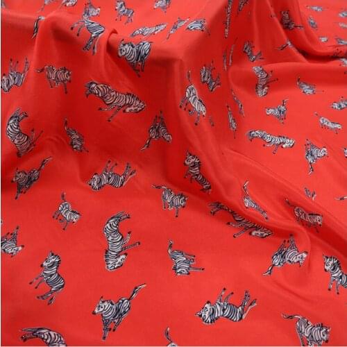 1 Meter x 1.14 Meter 21 Summer Zebra Crepe De Chine Digital Printing 100% Silk Dress Shirt Fabric
