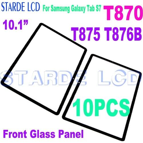 10PCS 11” For Samsung Galaxy Tab S7 T870 SM-T870 T875 T876B Touch Screen Front Glass Panel for T870 Outer Glass Lens Replacement