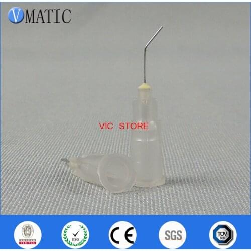 Free Shipping 100 Pieces 27G 45 Bent Degree 0.5'' 1/2 Inch Glue Dispensing Needle Bayonet Type Needles