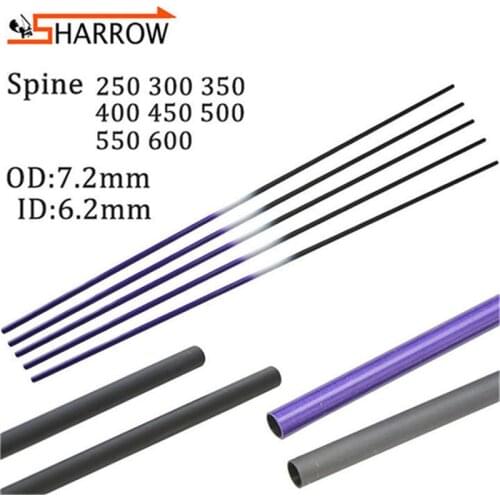 12pcs Spine 250-600 Archery Pure Carbon Arrows Shaft 30inch ID6.2mm Recurve Bow and Arrows Hunting Shooting Accessories