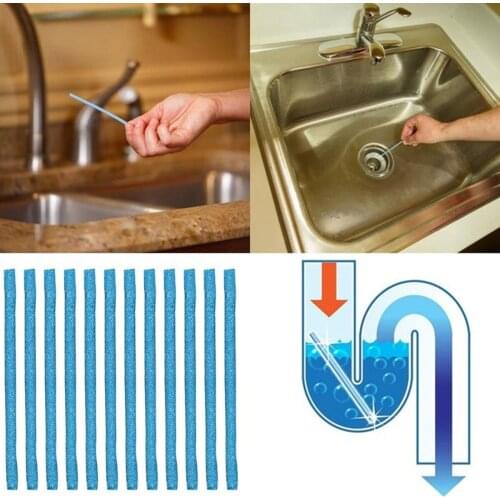 12/Pack Practical Pipeline Bathtub Decontamination Drain Kitchen Sink filt Sani Sticks Sewer Cleaning Rod for Kitchens