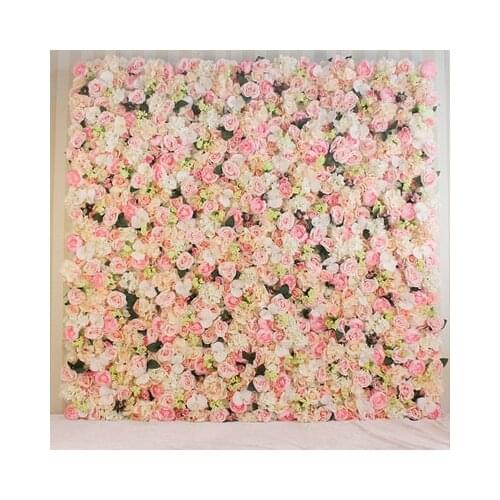 2M x 2M Top quality hot pink very dense artifical silk roses wedding flower wall flower backdrop Wedding decoration