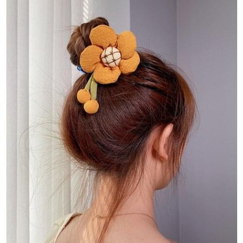 20pcs/lot Three-dimensional Sun Flower Hair Scrunchies Half Ball Head Tie Hair Scrunchies Accessories for Women