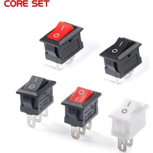 5Pcs KCD11 Rocker Switch Black White Red 2 Pin 3 Pin 2 Gear 3 Gear ON OFF ON 3A 6A Straight Pins Curved Pins 15x10mm