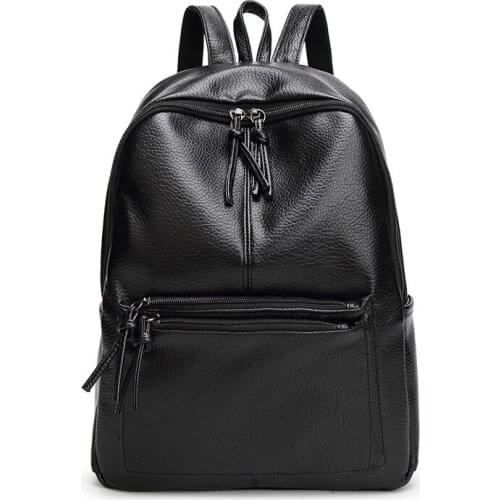 519 Brand Preppy Style Leather School Backpack Bag For College Simple Design Men Casual Daypacks mochila male and female New