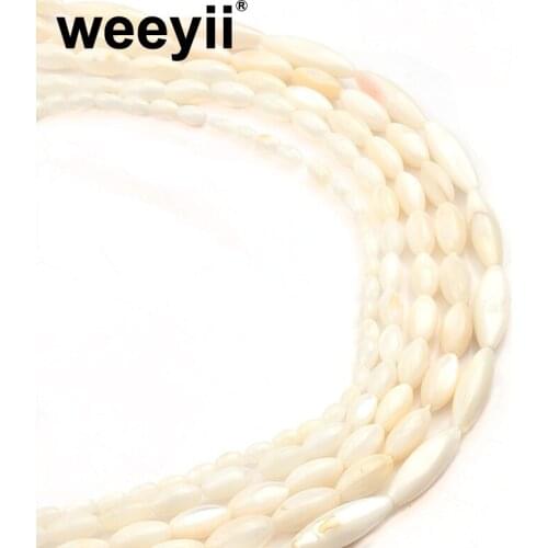 Rice Shape White Natural Mother of Pearl Shell Bead Water Drop Loose Spacer Beads For Bracelet Necklace DIY Jewelry Making