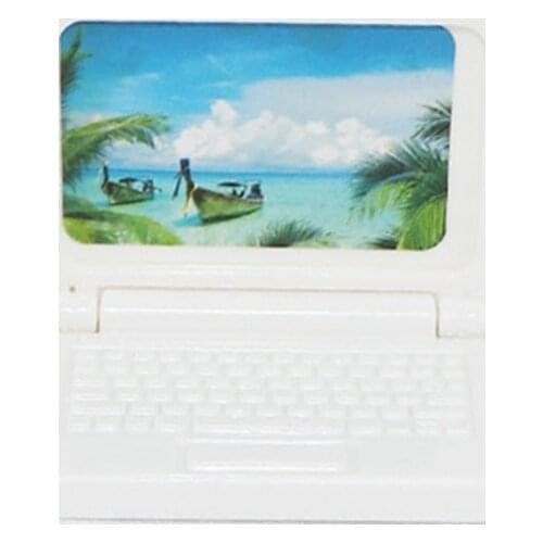 K1KC Toy Model NoteBook Play House Toy Mini Laptop Home Office Accessory Toy for DIY Doll house Kids Girl’s Pretend Play Gift