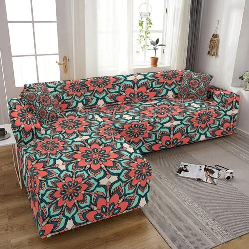 Bohemian Vintage Floras Sofa Cover 1/2/3/4 Seater Stretch Bohemia Couch Covers Anti-dust Washable Slipcovers For Living Room
