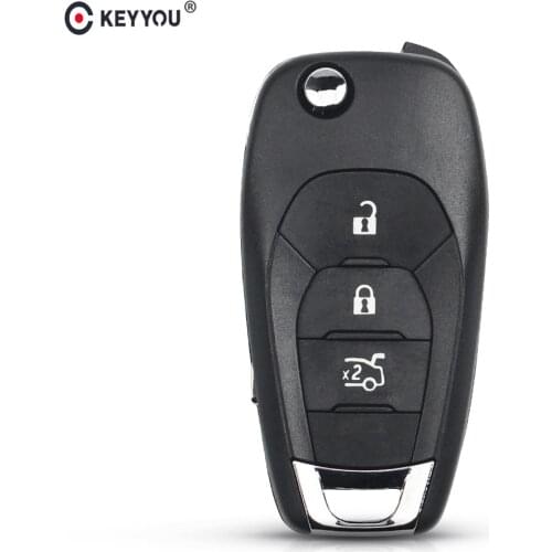 KEYYOU 3 Buttons Smart Filp Folding Car Remote Key Shell Case For Chevrolet Cruze Malibu Chevy Aveo FOB HU100 Blade