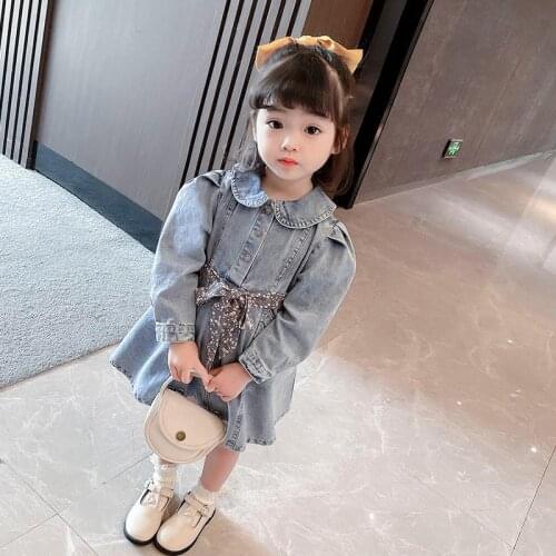 Children Clothing Girls Denim Baby Flower Girl Party Kids Dresses For Princess Wedding Dresses School Wear Birthday Dress Party