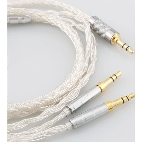 HiFi 16 Cores OCC Silver Plated Headphone Upgraded Cable for Denon AH-D600, AH-D7200, AH-D7100, Focal Elear Headphone