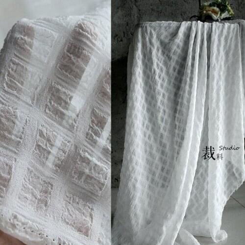 Square elastic 3d texture lattice high-end womens fashion dress drape designer fabrics for patchwork