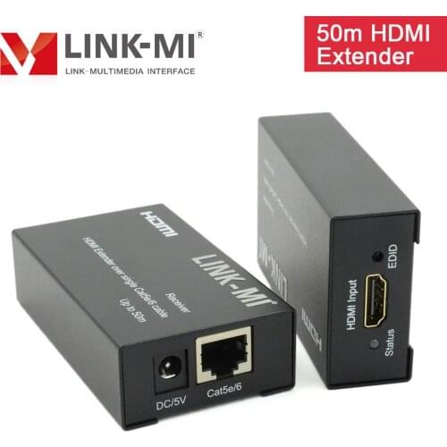 LINK-MI EX11 50m HDMI Extender 1080p 3D EDID Over Cat5e/6 Cable Video Audio Transmitter Receiver
