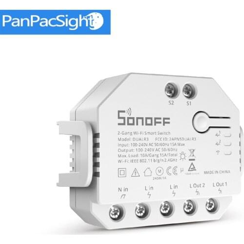 SONOFF DUALR3 EWelink Wi-Fi Smart Switch Module (Dual Channel) 50hz/60hz compatible with your existing various switch types