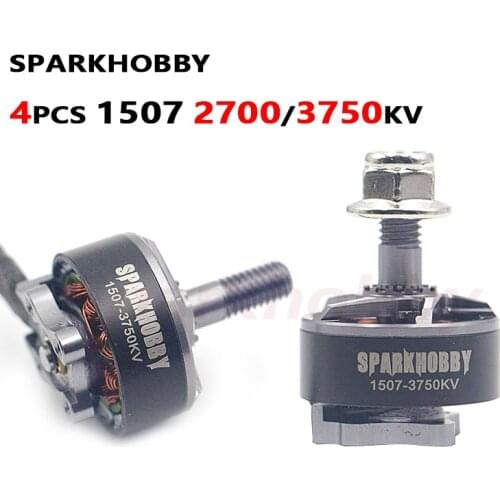 4PCS Sparkhobby 1507 2700/3750KV 2-4S Brushles Motor 5mm Shaft 3inch 12x12mm Propeller RC FPV Quadcopter Drone Multicopter DIY