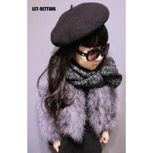 LET-SETTING new winter temperament princess coat Family fitted baby girls clothing ostrich fur coat thicker grass Large size