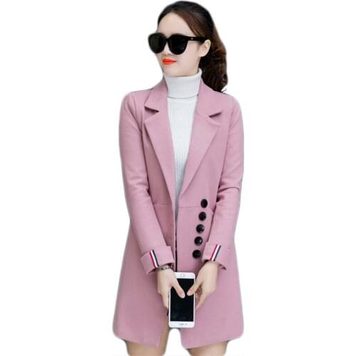 2020 new Korean version of the autumn and winter short thick warm woolen coat jacket Ni big clothes ladies long section