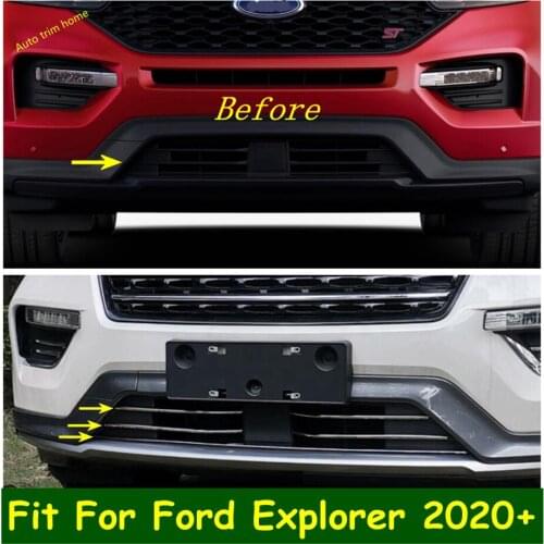 Front Grille Grill Center Radiator Grille Mouldings Strip Cover Trim For Ford Explorer 2020 2021 Accessories Exterior Refit Kit